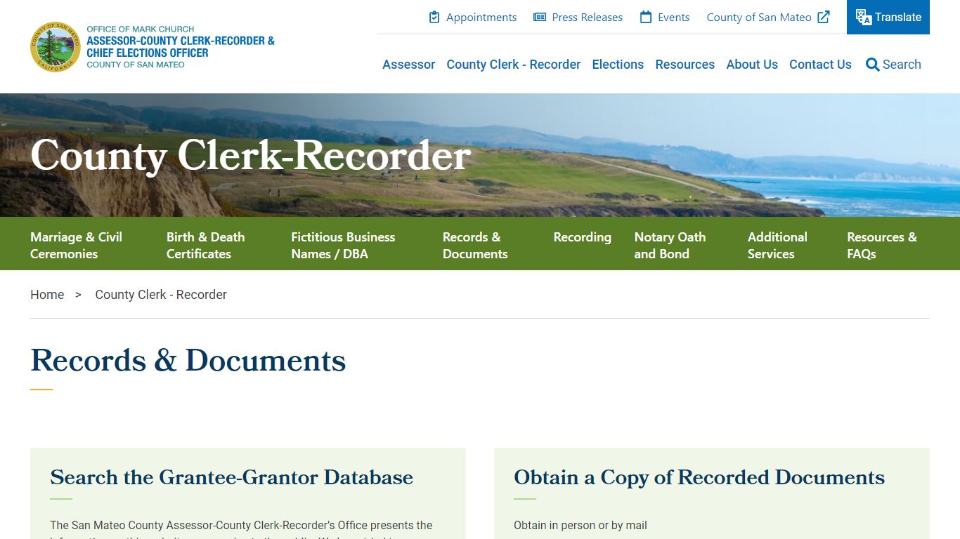 Records & Documents | San Mateo County Assessor-County Clerk-Recorder ...