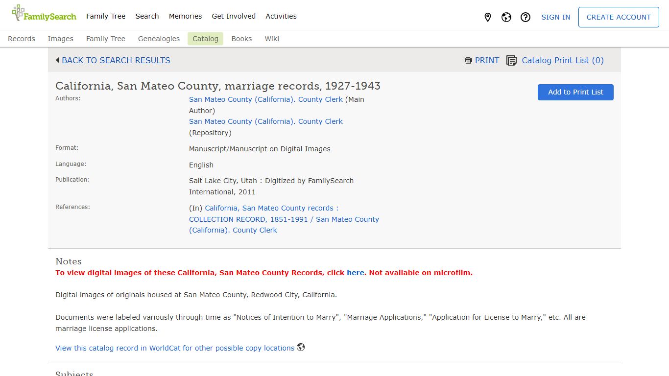 California, San Mateo County, marriage records, 1927-1943 - FamilySearch